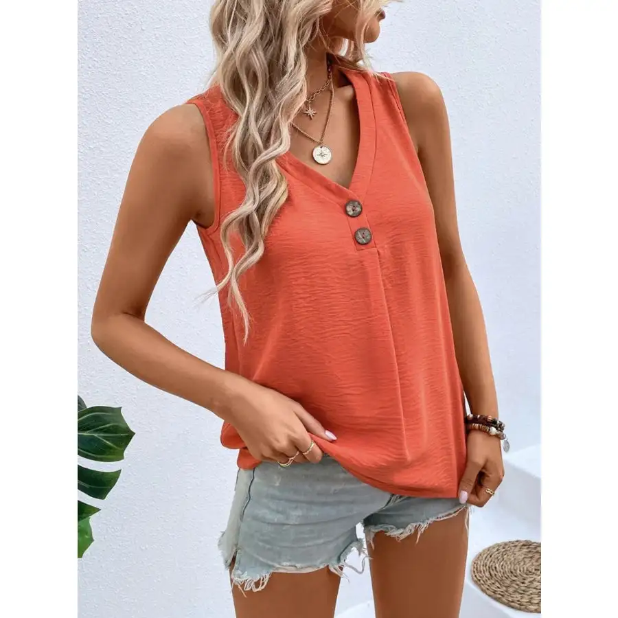 Solid Color V Neck Tank