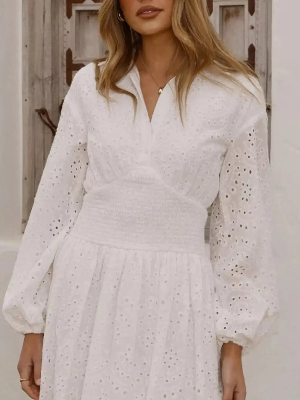 Eyelet Mini Dress