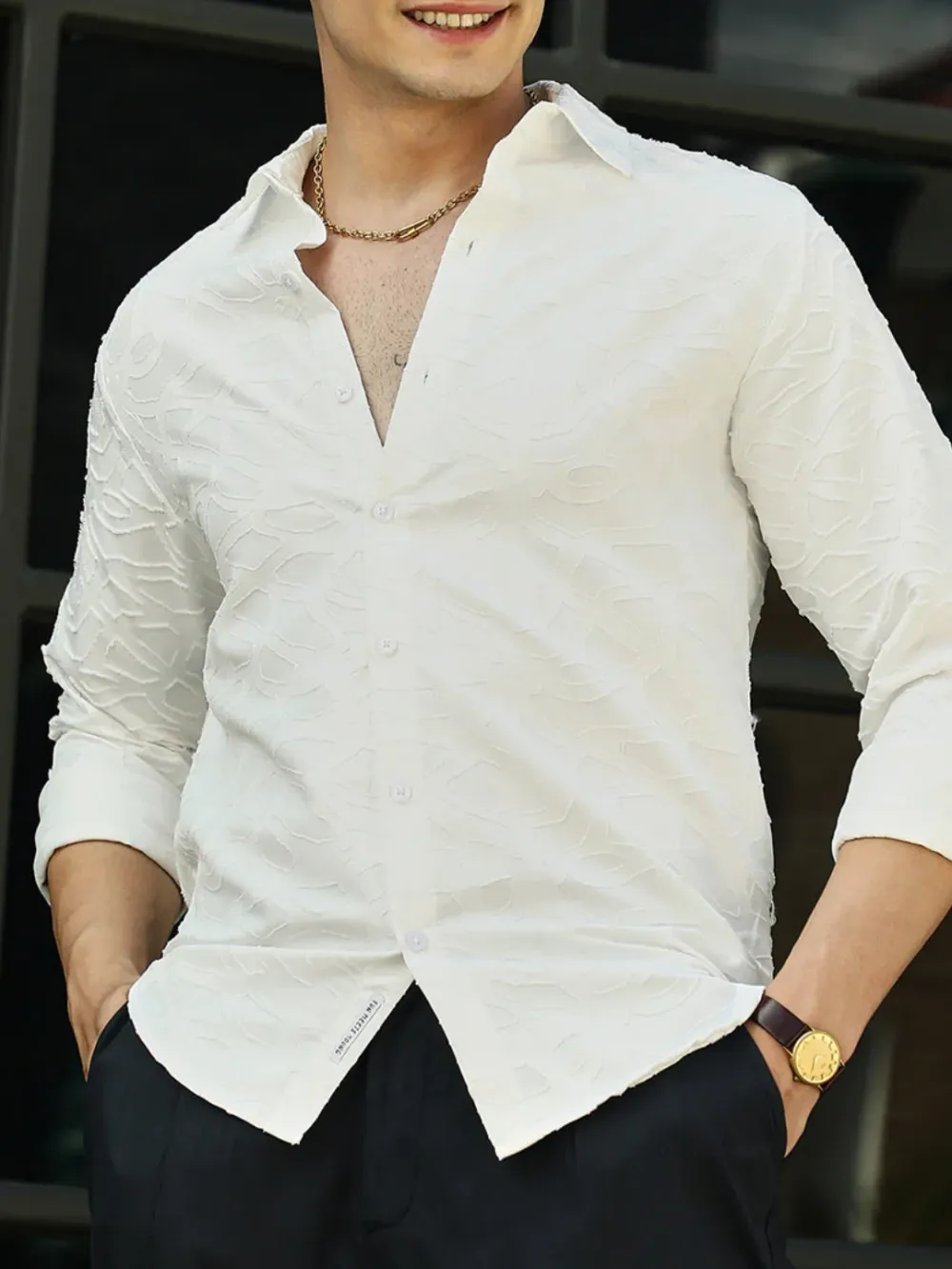 White Full Sleeve Casual Style Shirt