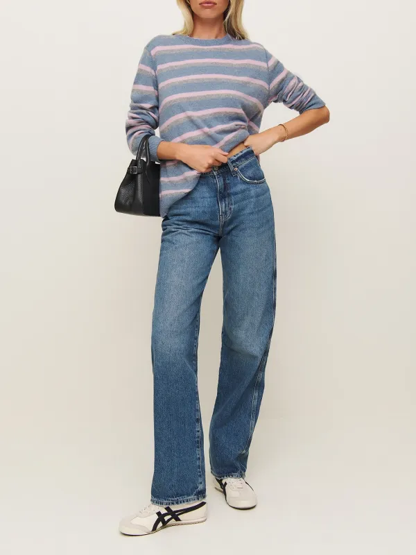 Pastel Striped Crew Neck Sweater