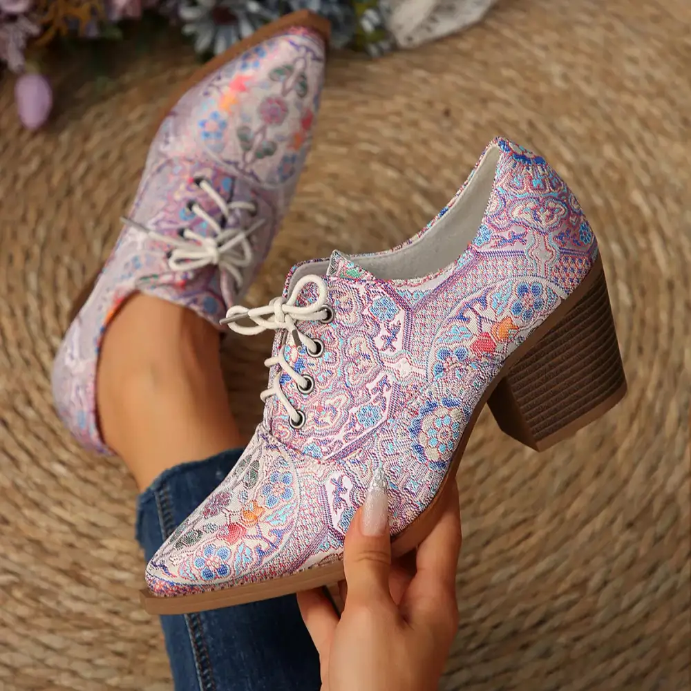 Refined Point Toe Block Heels Ankle Boots