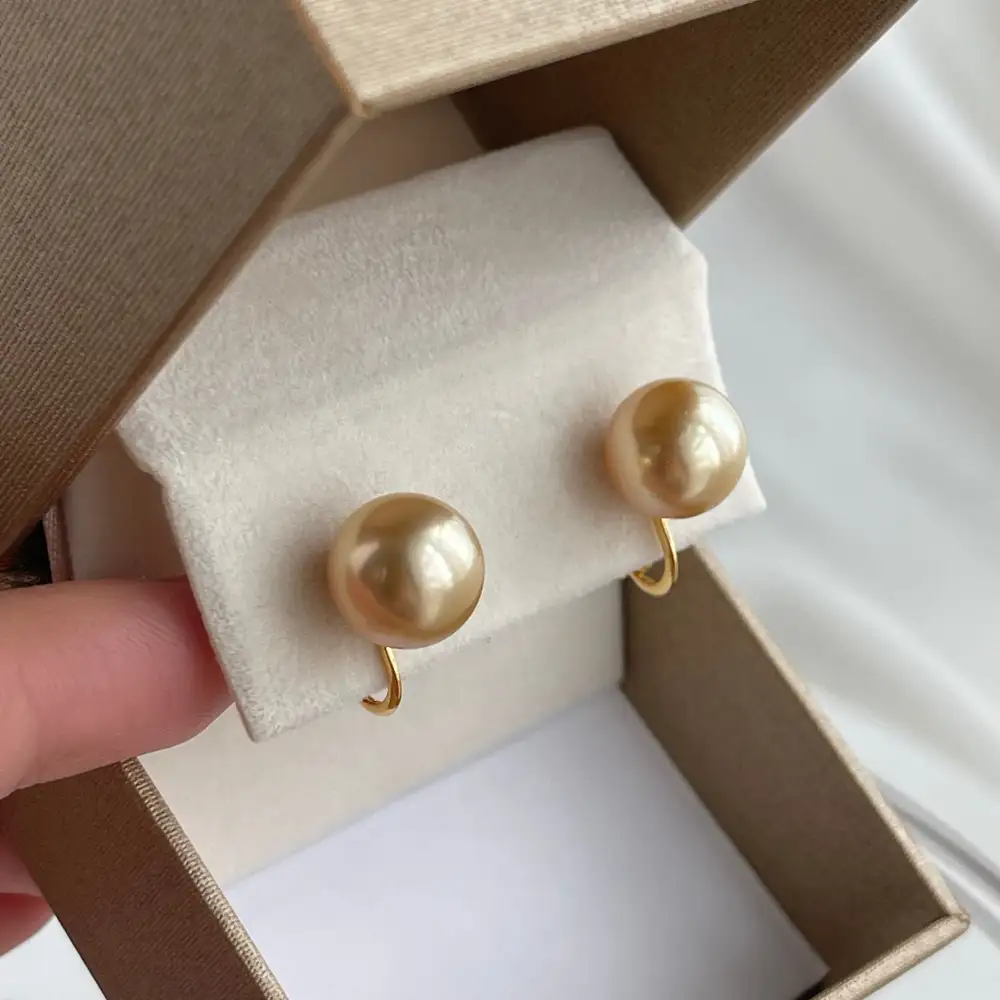 Modern Pierced Or Clip-On Pearl Stud Earrings