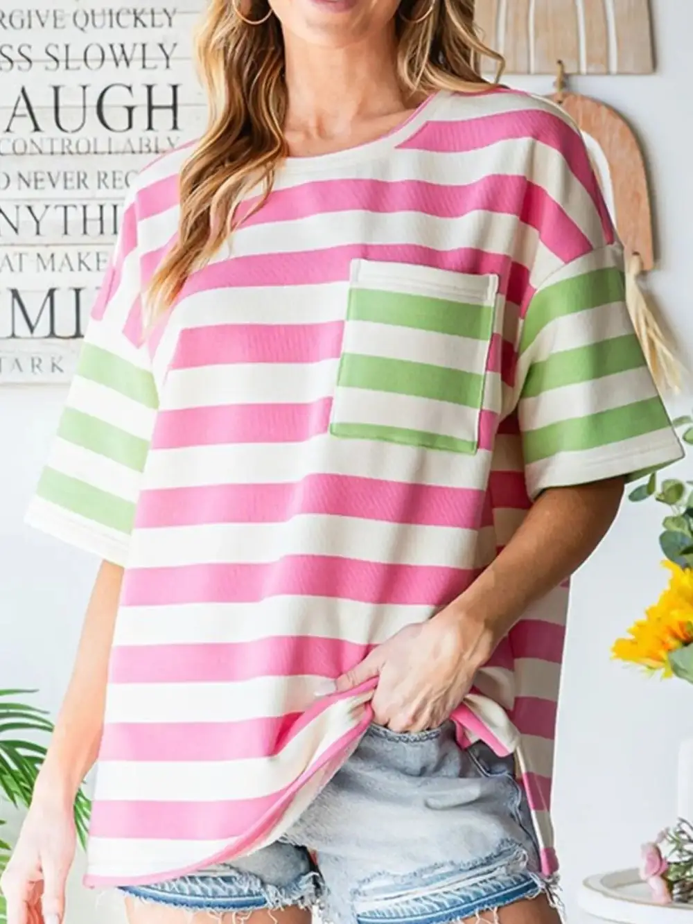 Relaxed Short-Sleeve Striped T-Shirt