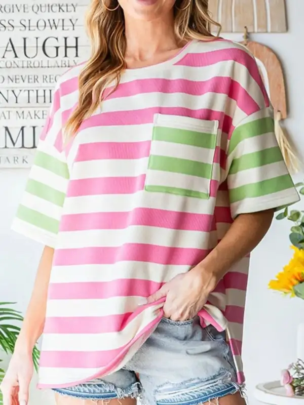 Relaxed Short-Sleeve Striped T-Shirt