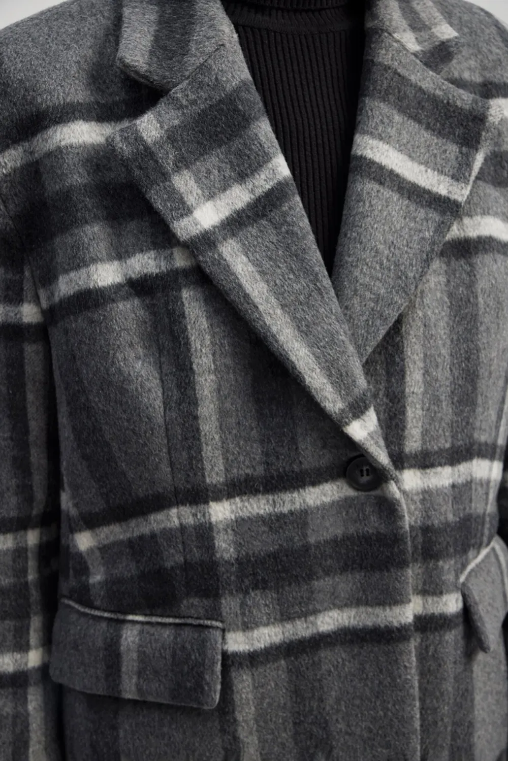 Belted Plaid Wool Jacket