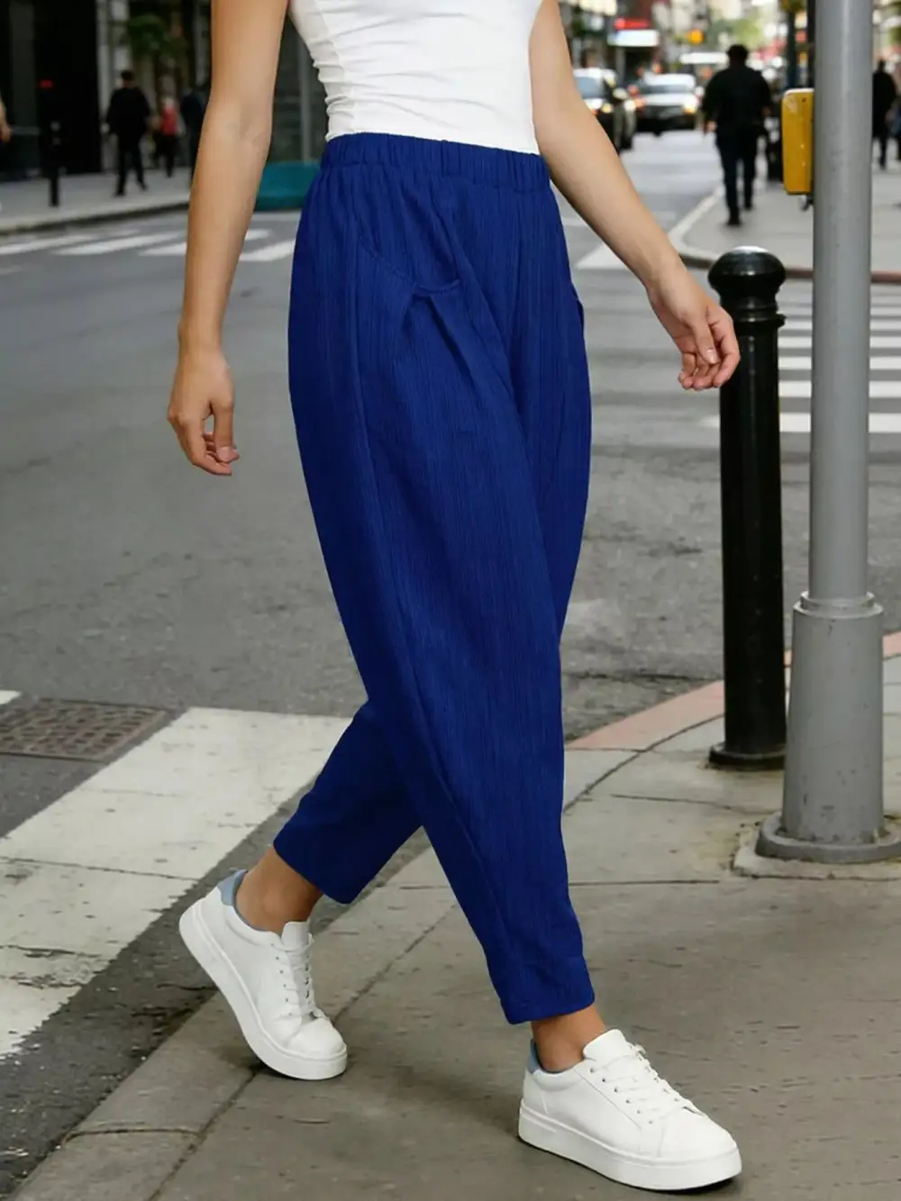 Plus Size Elastic Waist Harem Pants