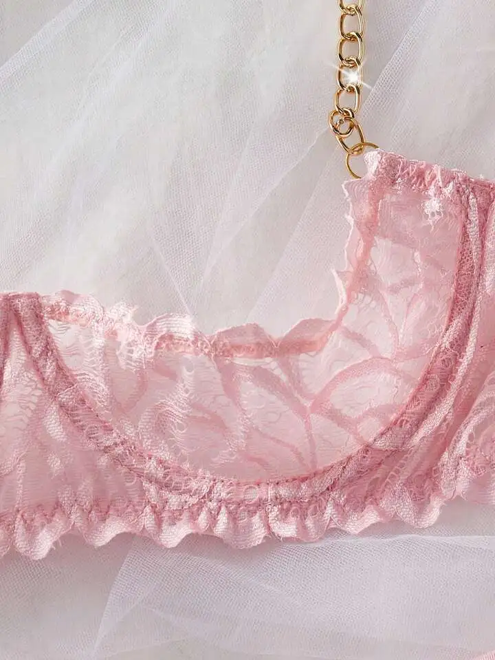 Refined Lace Sheer Bra And Panty Set