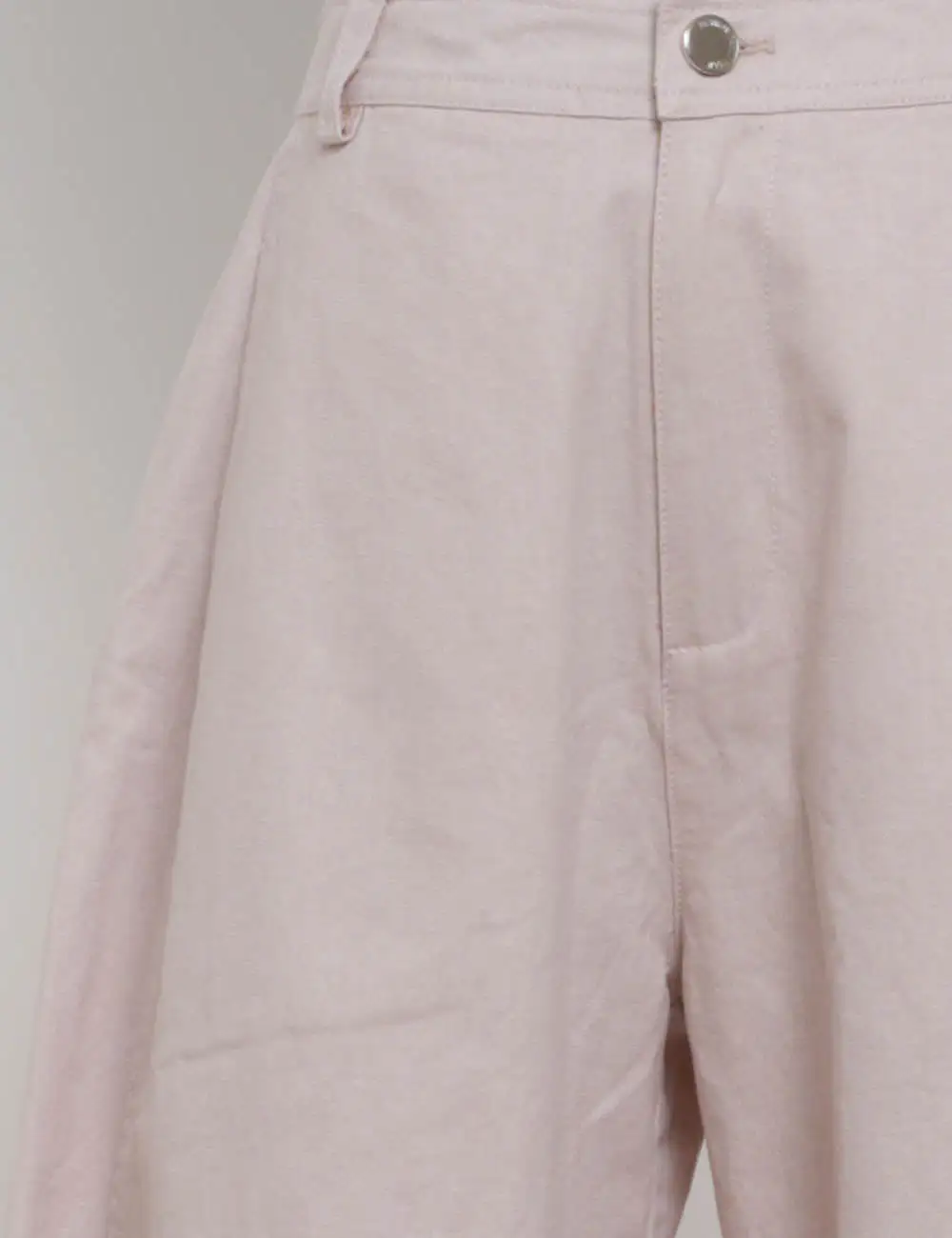 Button Front Barrel Leg Denim Pants