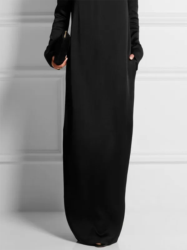 Round Long Neck Maxi Dress