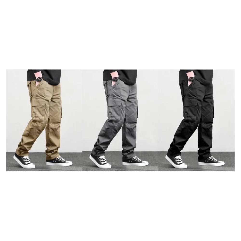 Men's Loose Solid Pocket Cargo Pants
