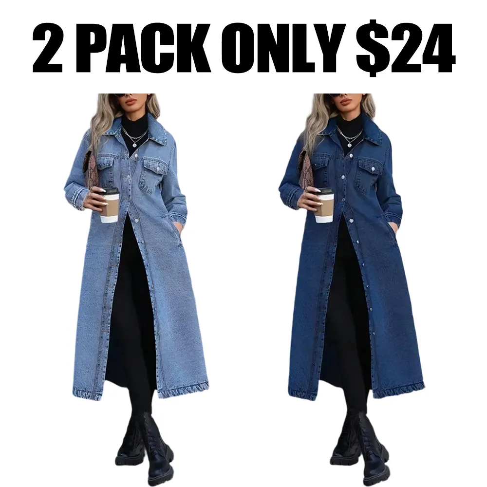 Women's Button Front Denim Coat