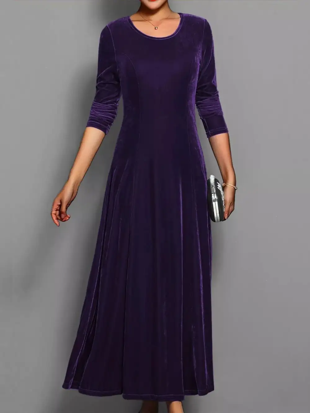 Finish Velvet Long Sleeve Dress