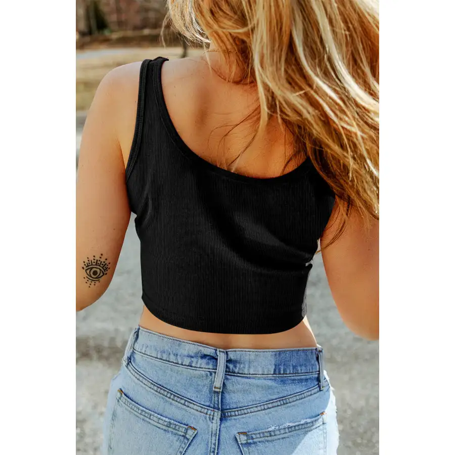 Modern Scoop Neck Wide Strap Tank