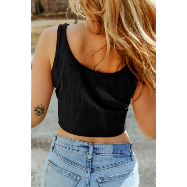 Modern Scoop Neck Wide Strap Tank