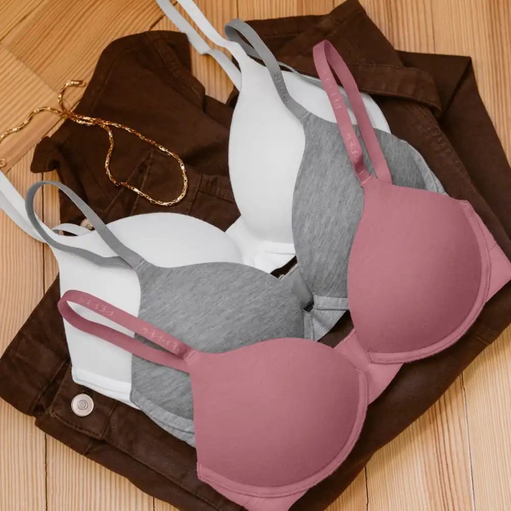 Cotton Lift Up Bra Heather Grey