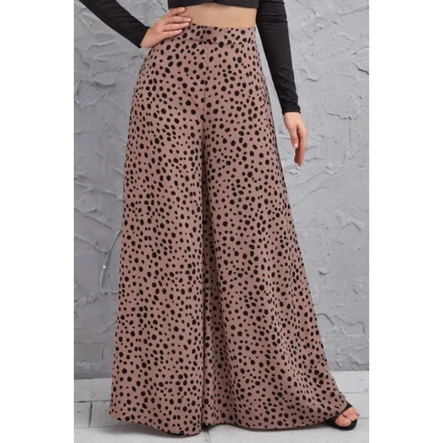 Animal Print High Rise Culottes Pants