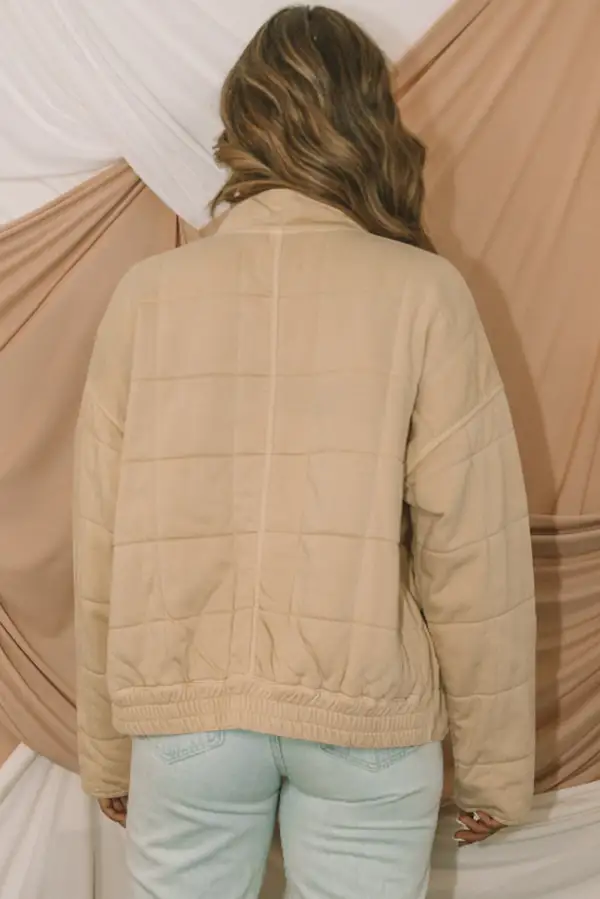 Zip-Up Pocket Quilted Jacket Zip