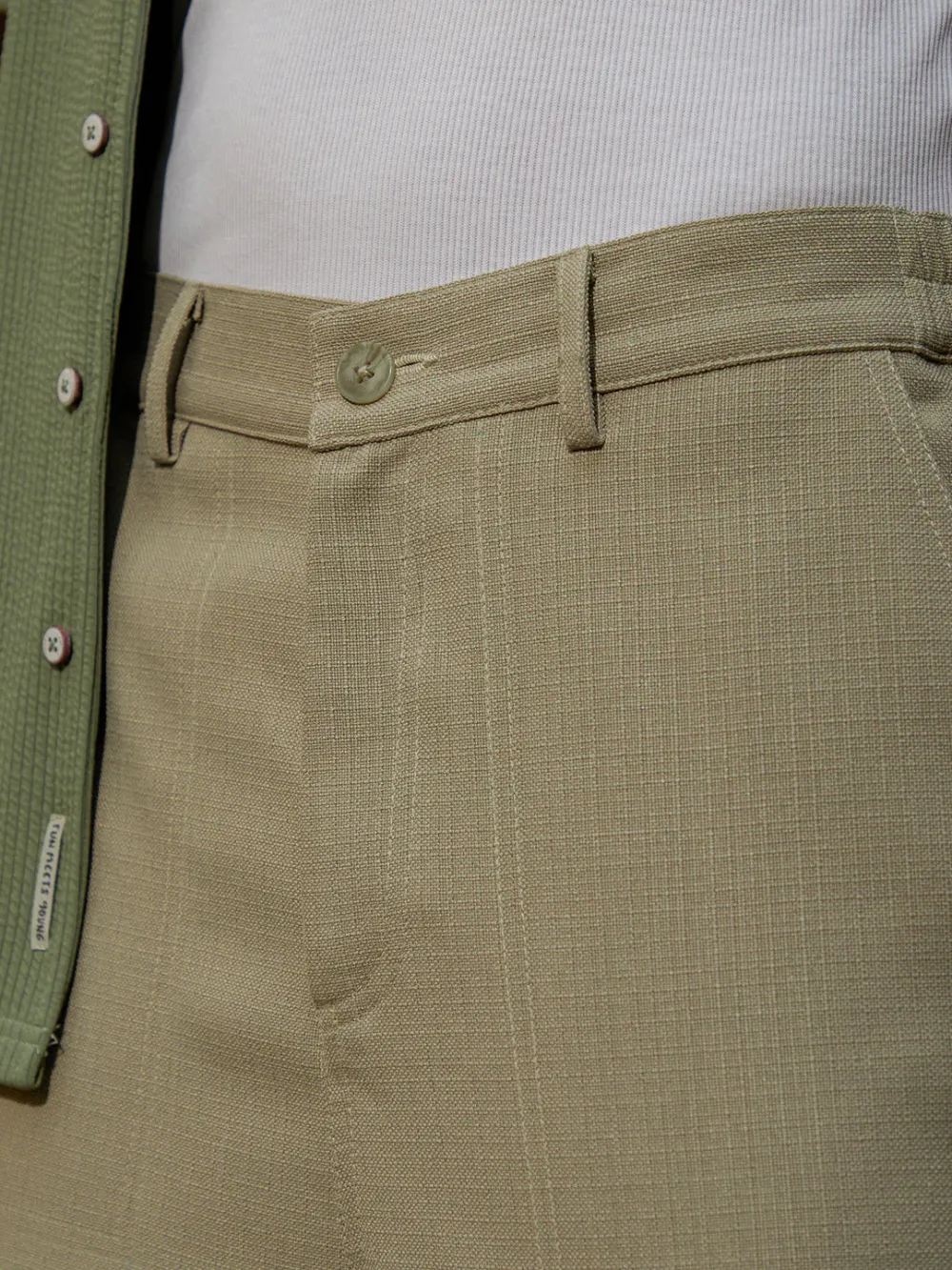 Beige Panelled Baggy Cargo Trousers