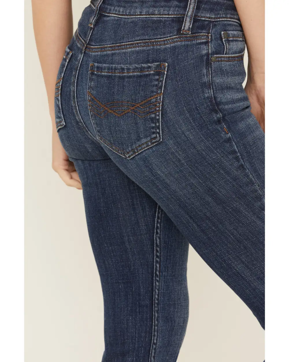 Classic Mid Rise Bootcut Stretch Denim Embroidered Jeans