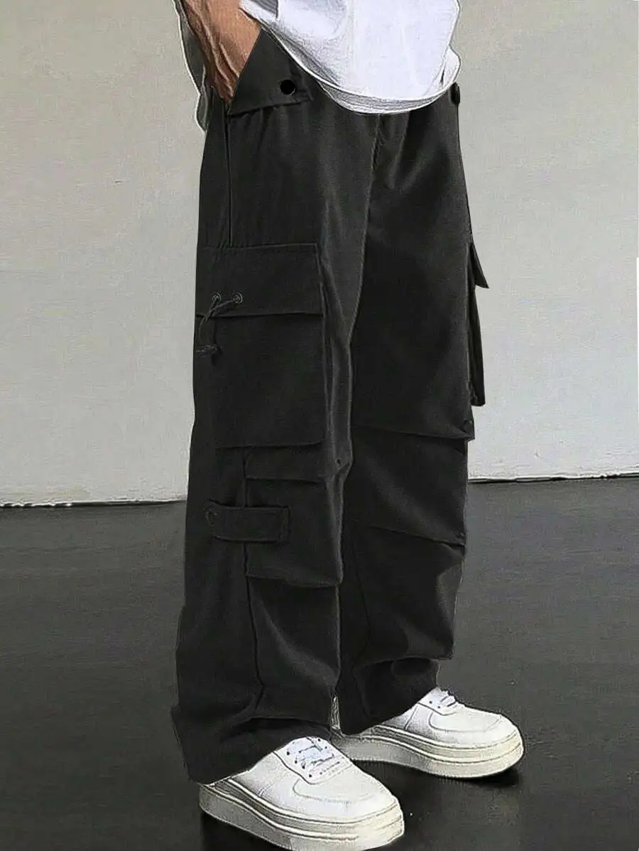Men's Baggy Cargo Pants Pockets Waistband