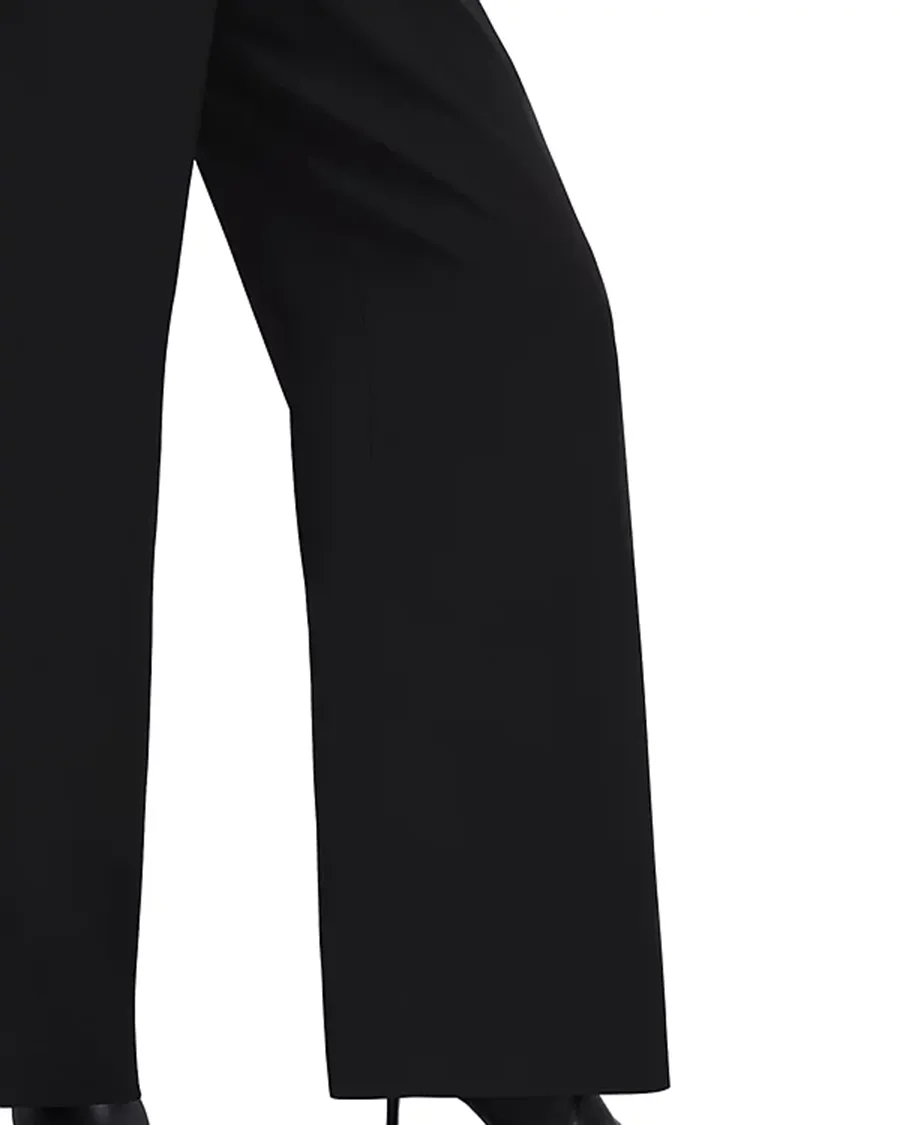 Black Wide Leg Silhouette Trousers