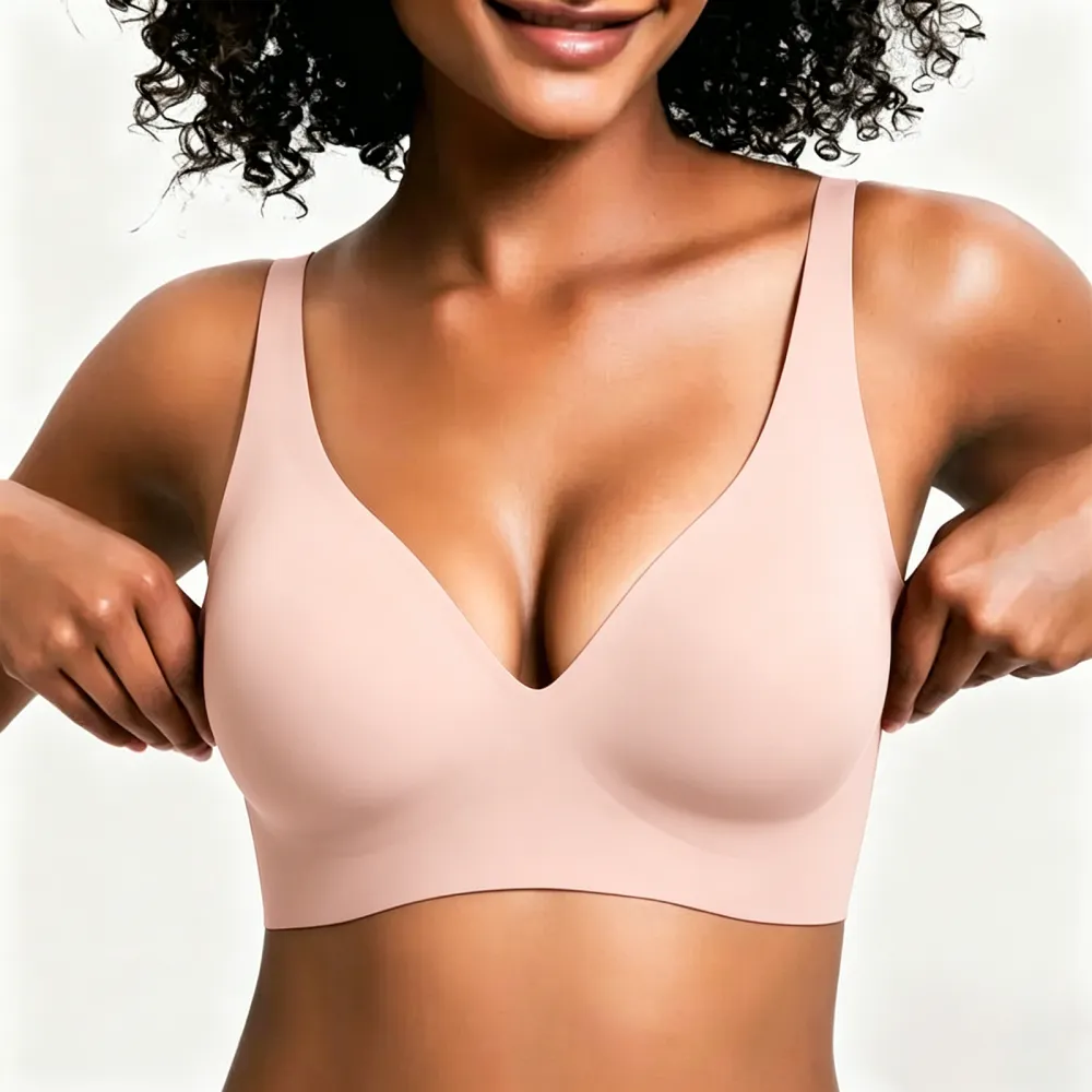 Women's Wireless Seamless Jelly Bra Deep V