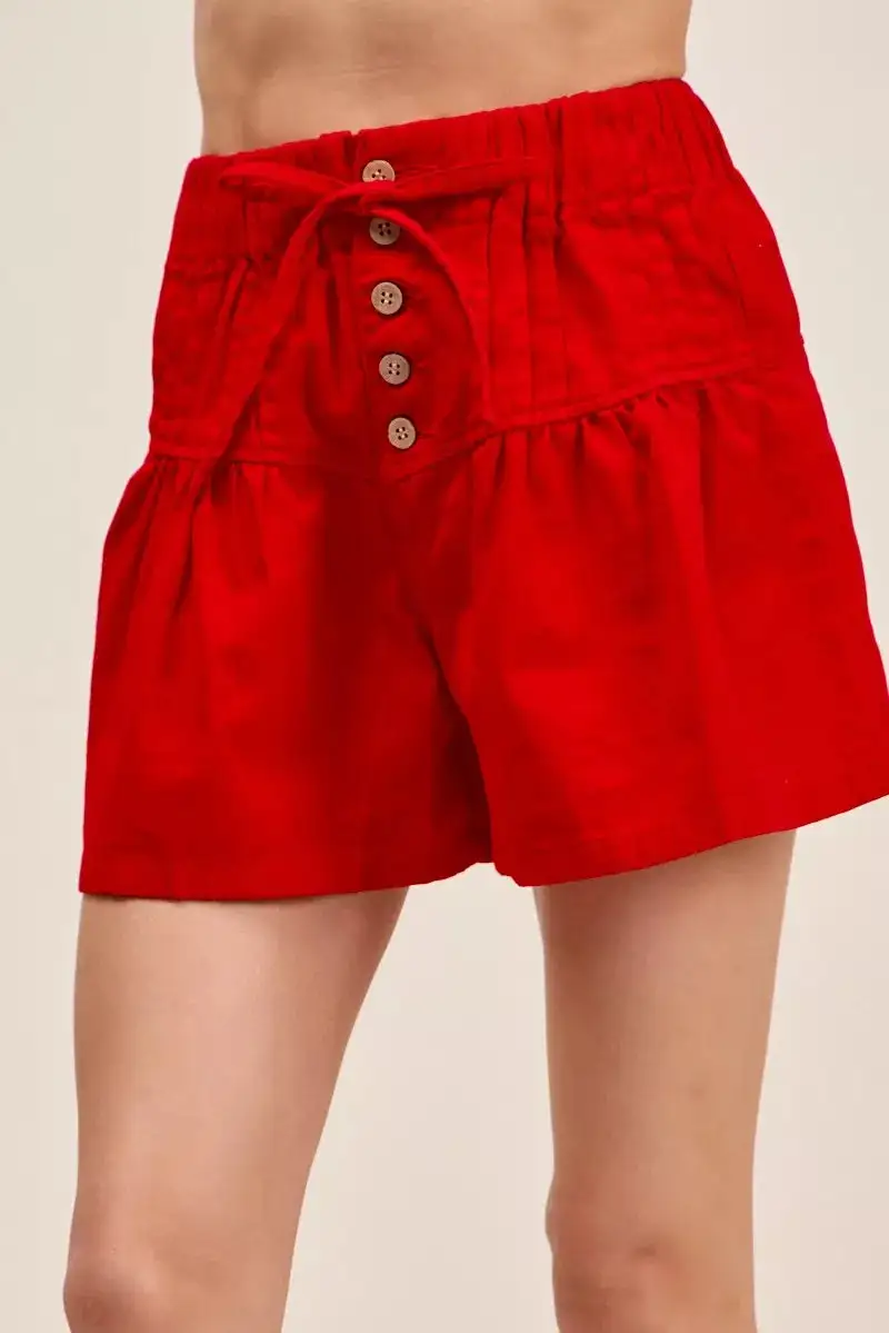 Solid Twill Casual Shorts