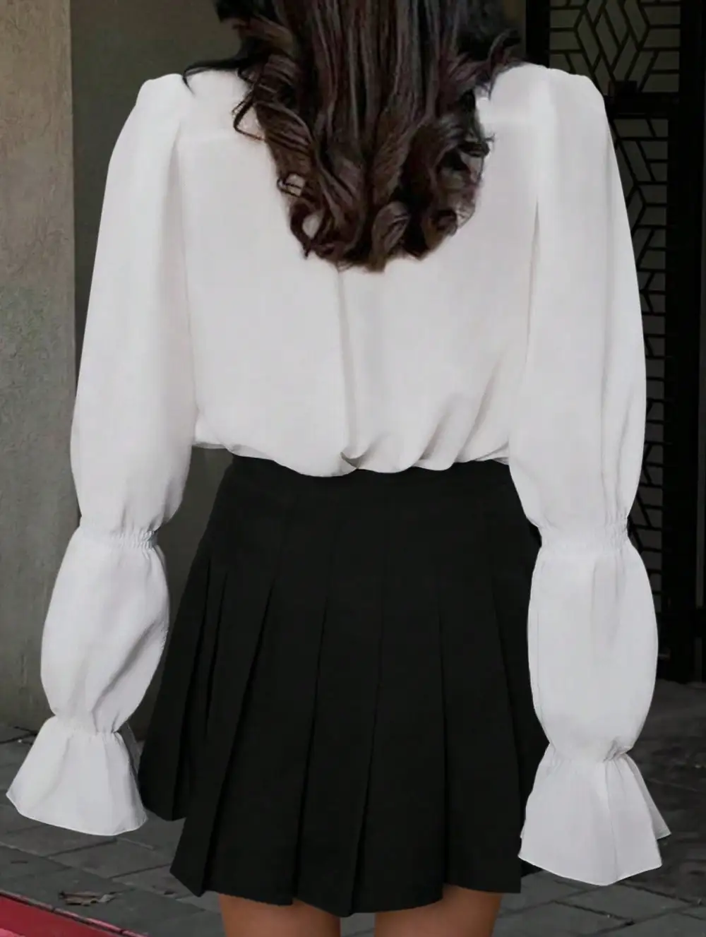 Casual Blouse With Elegant Bell Sleeves