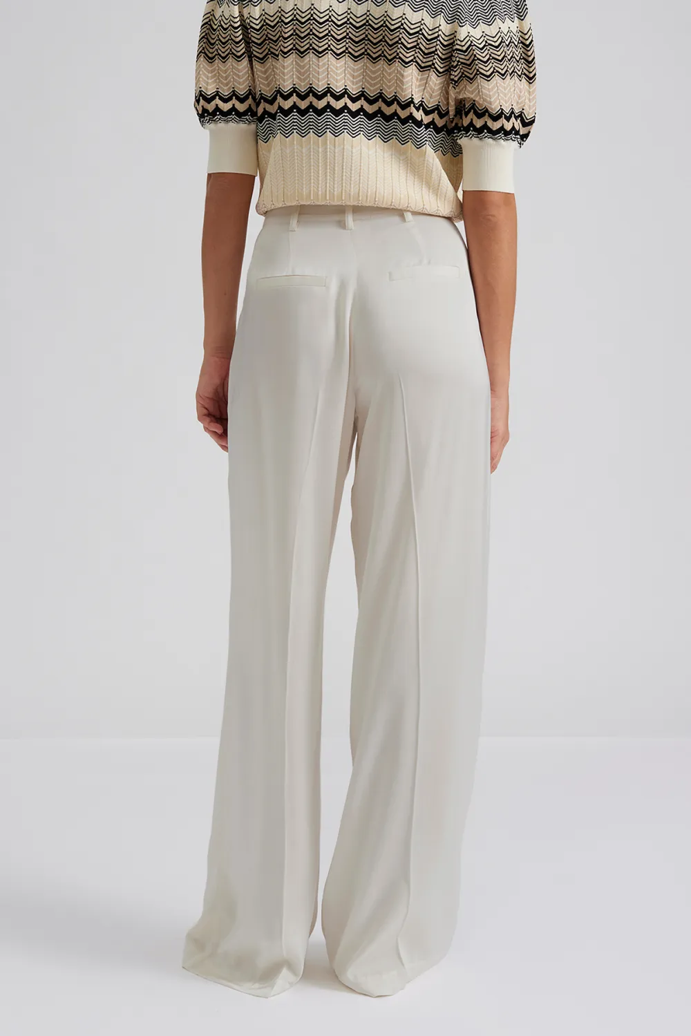 Wide Leg Crepe Trousers
