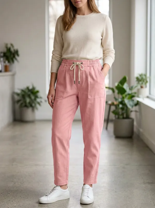 Women's Modern Casual Adjustable Drawstring Waist Pants