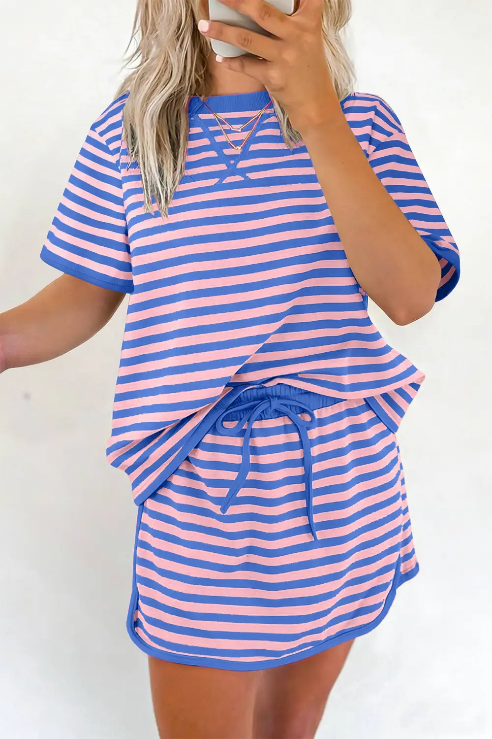 Soft Short Sleeve Relaxed Coordinated Set Shorts