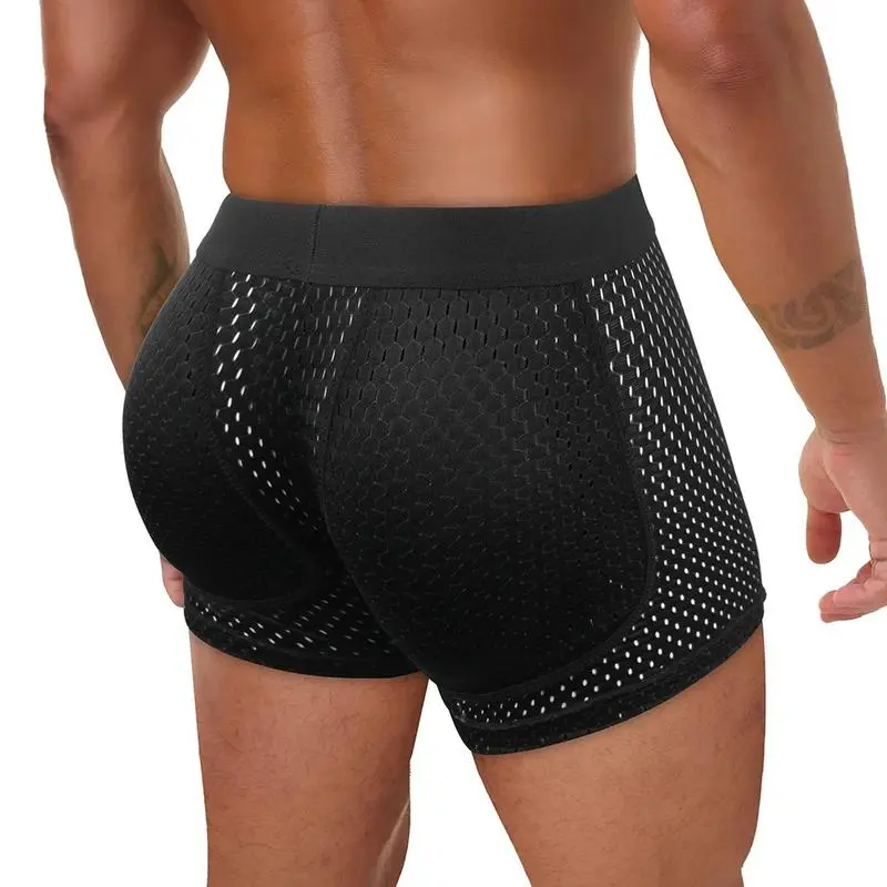 Men’s Padded Shaping Boxer Briefs – Lightweight, Breathable, Removable Lift Pads