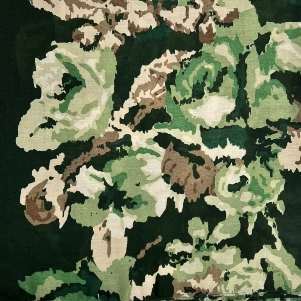 Pixel Floral Tasseled Scarf