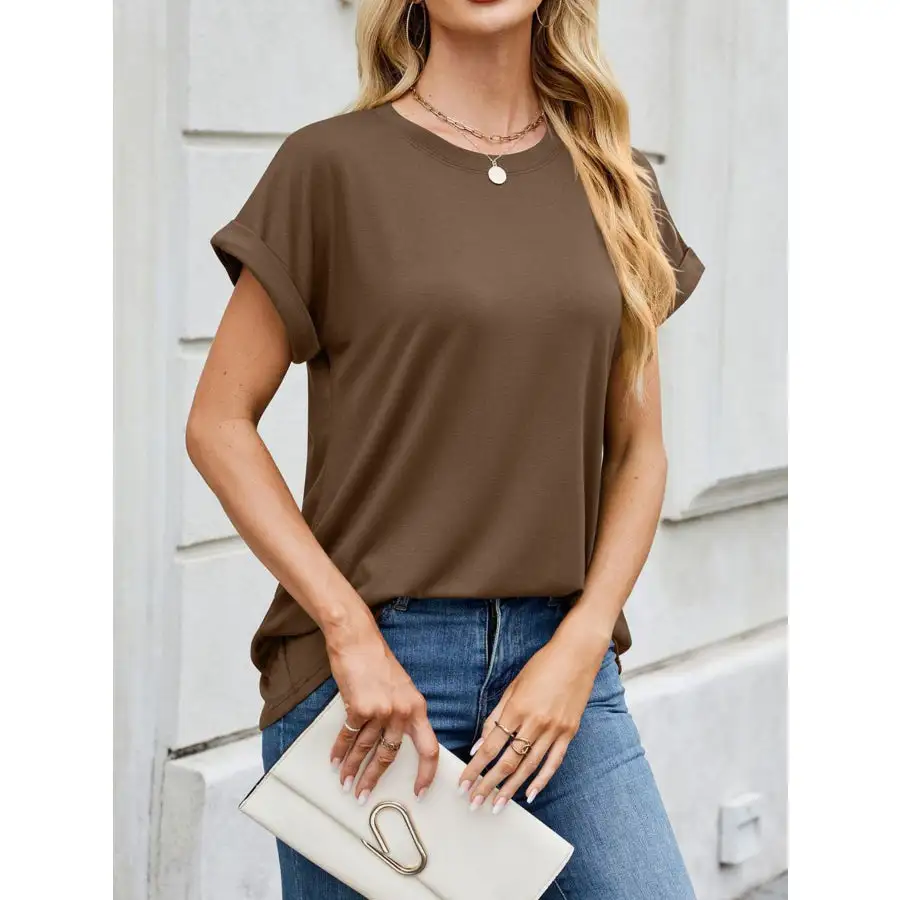 Polished Casual Rolled Sleeve T-shirt