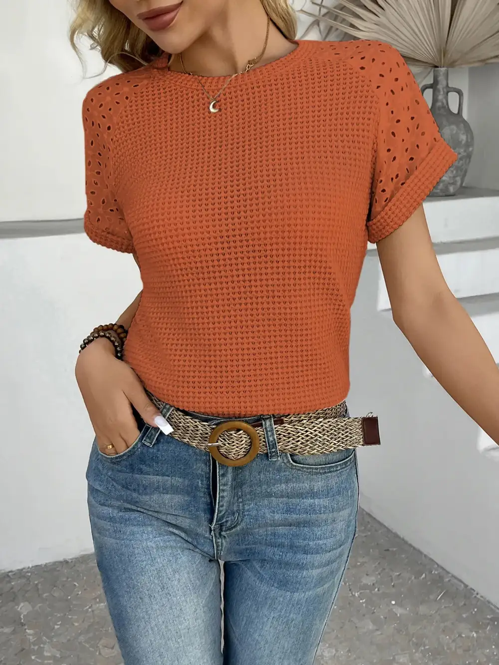 Tailored Short-Sleeve Knit T-Shirt