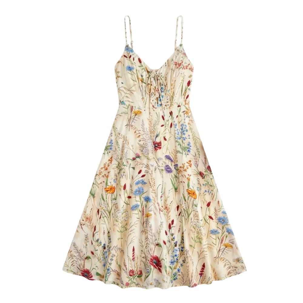 Floral Wildflower Line Midi Dress