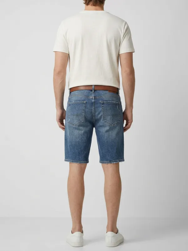 Men's Statement Distressed Raw Hem Distressed Denim Shorts
