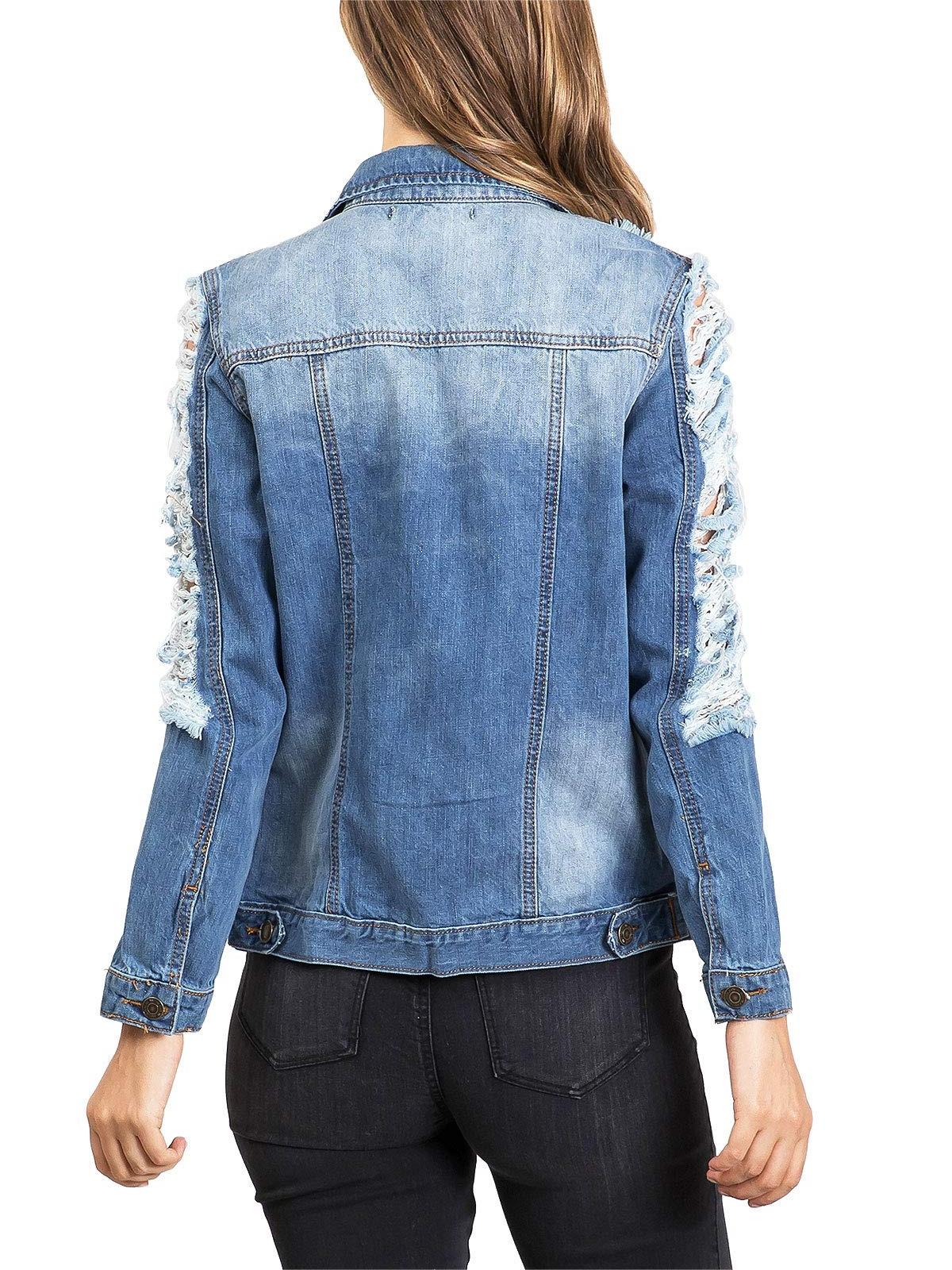 Distressed Blue Denim Trucker Jacket