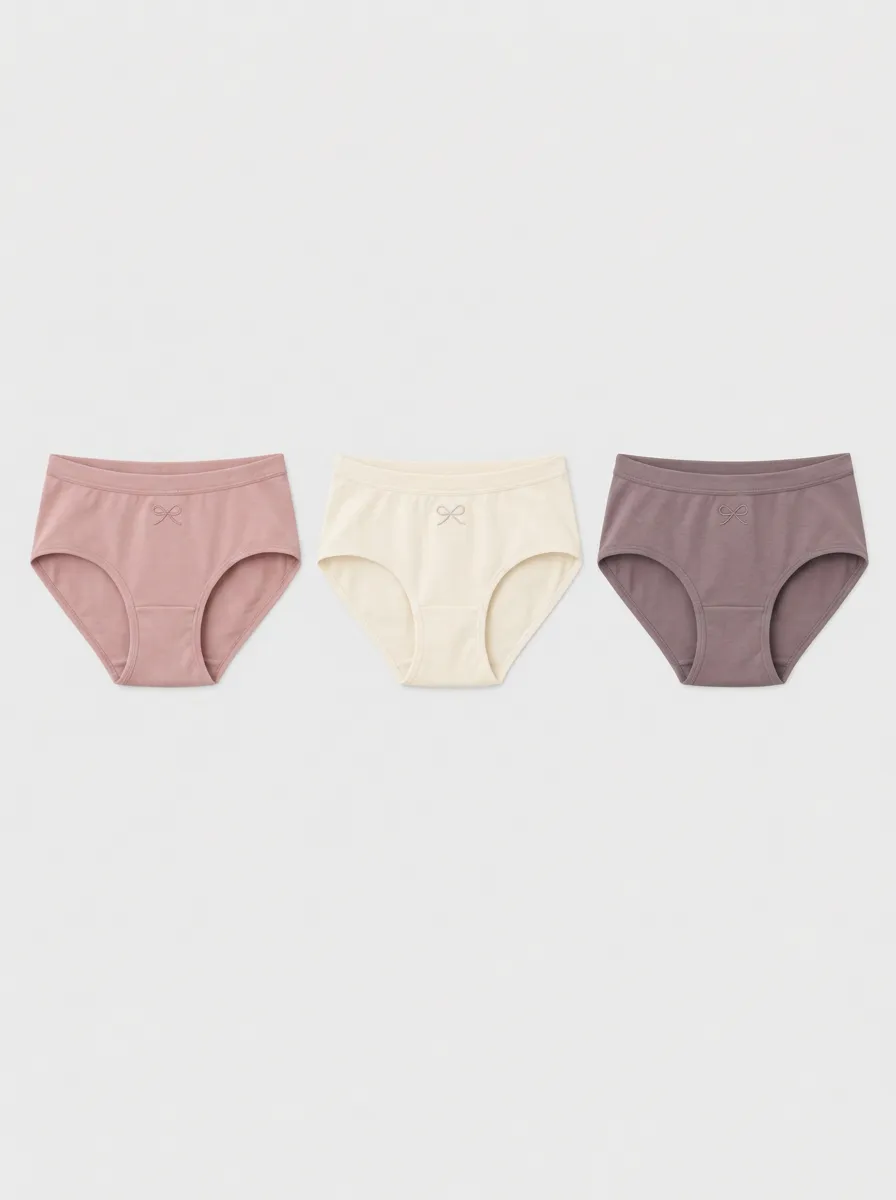 Women's Multicolor Bow Detail Briefs 3-Pack