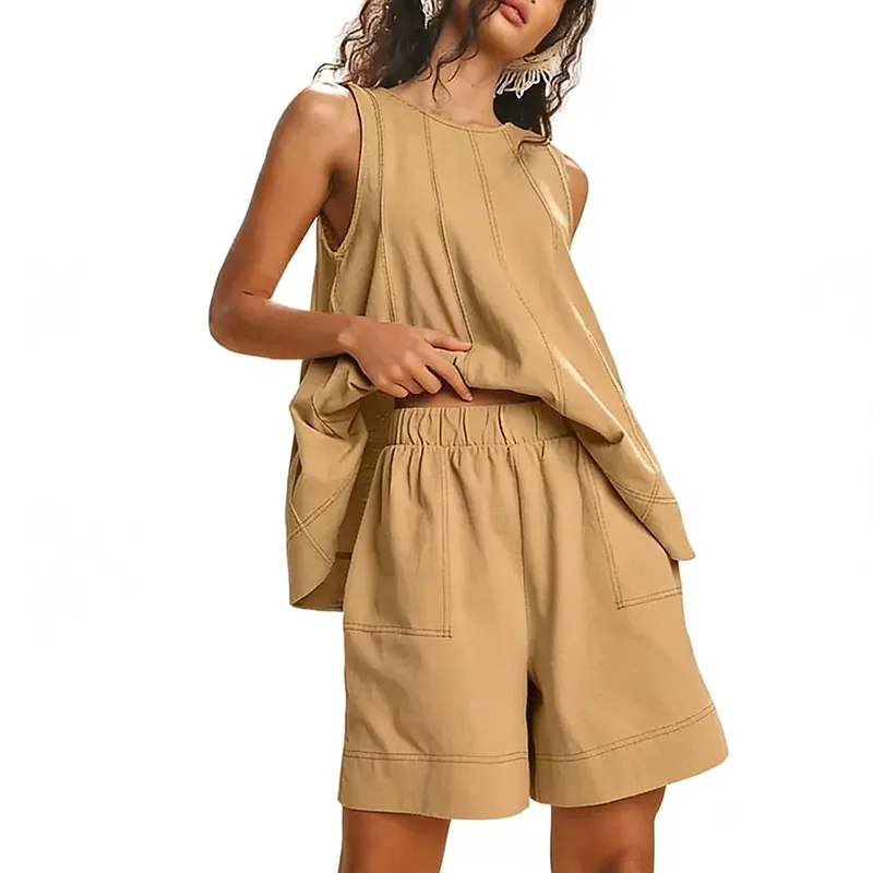 ⏰Hot Sale-Women's Cotton Tank Top & Shorts Set🔥8-Pack - All Colors Included