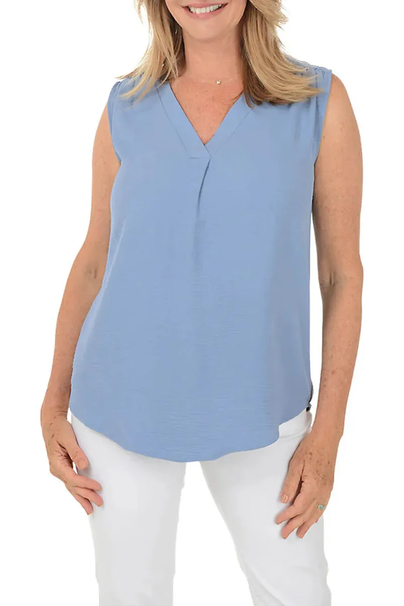 Inverted Pleat Sleeveless Blouse