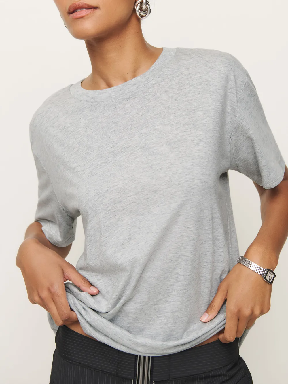 Relaxed Fit Cotton Crew Neck Tee