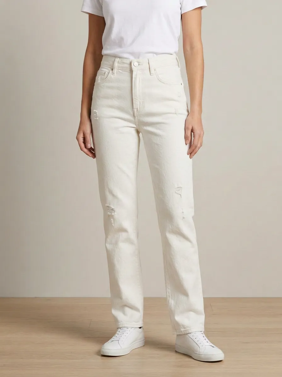 Effortless-Look Distressed Denim Jeans