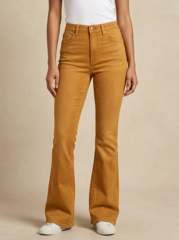 Women's Vintage High-Waisted Flare Denim Jeans