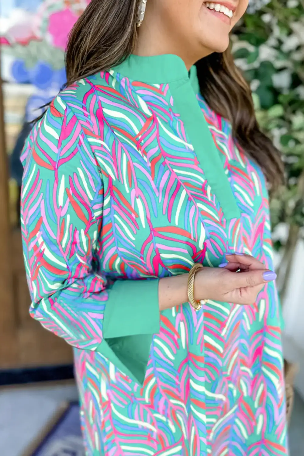 Abstract Print Shift Mini Dress