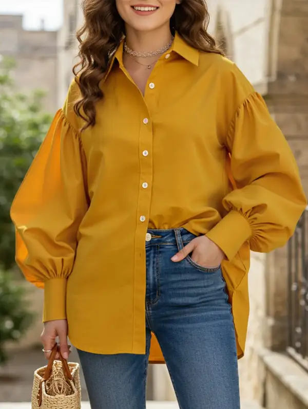 Relaxed Fit Retro Lapel Shirt