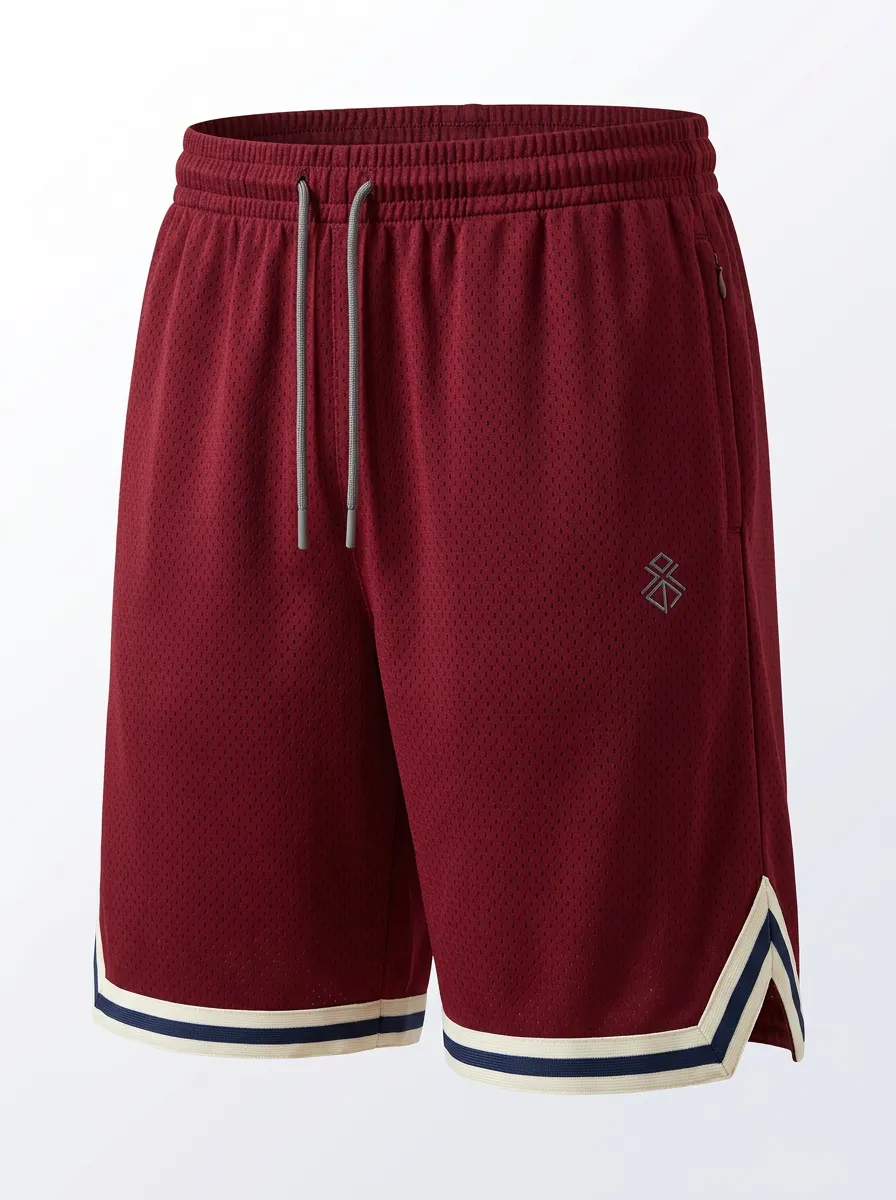 Studio Striped Detail Mesh Detail Look Men's Basketball Shorts