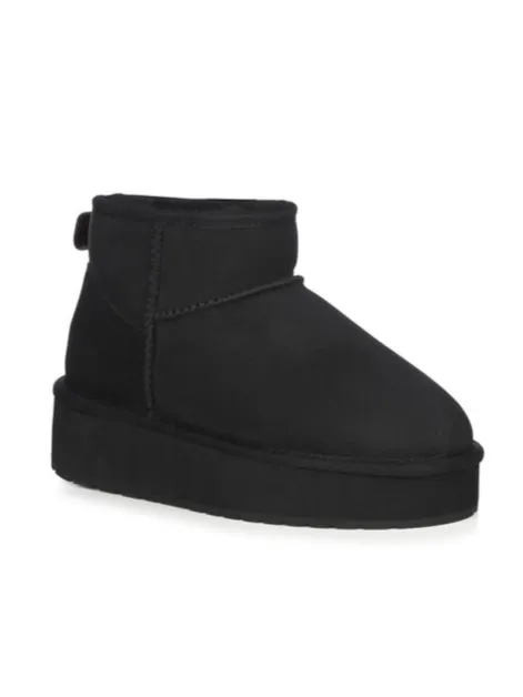 Suede Warm-Lined Platform Ankle Boots