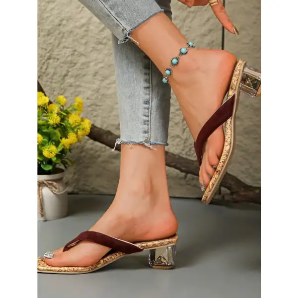 Toe Post Block Heels Sandals