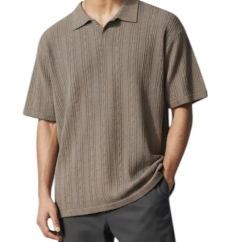 Knit Velour Knit Men's Button Down Shirt